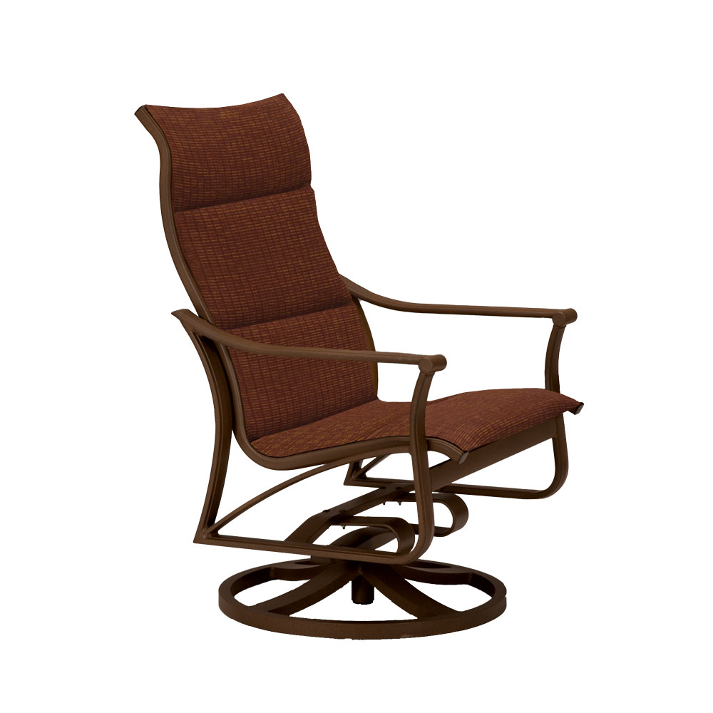 Corsica High Back Padded Sling Swivel Dining Rocker