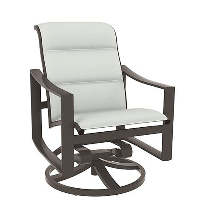 Kenzo Padded Sling Low Back Dining Swivel Rocker | California Patio ...