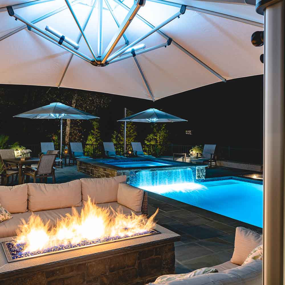flame&shade 10 patio umbrella ft Double Roof Square Offset Cantilever Amazon.com : EAST OAK and
