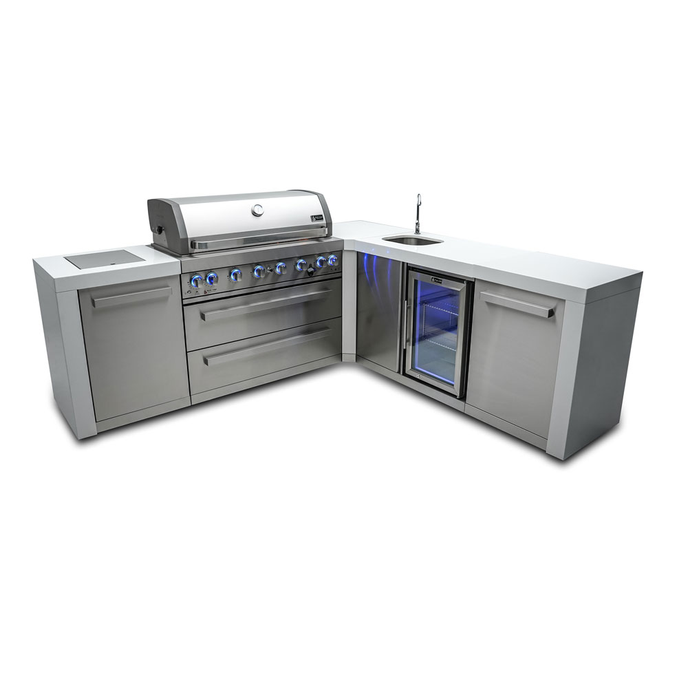 Mont Alpi 805 Deluxe Outdoor Kitchen with 90-Degree Corner & Beverage Center