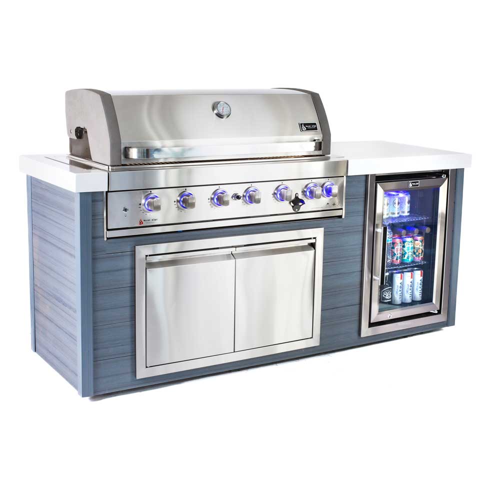 Mont Alpi 6-Burner Stainless Steel Art-wood Outdoor Island Grill